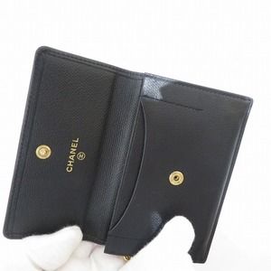 Chanel Button Case Coco Caviar Coin Leather Skin